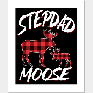 Red Plaid Stepdad Moose Matching Family Pajama Christmas Gift Posters and Art